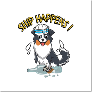 Ship Happens - Funny collie dog Posters and Art